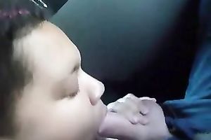Nice oral sex in the car made by cheap dark brown hooker
