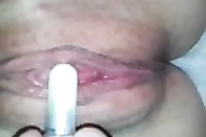 My buddy helped his own nasty slutwife to tickle her moist snatch a bit