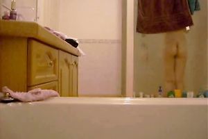 My hawt and hawt girlfriend in the shower undressed on the hidden livecam