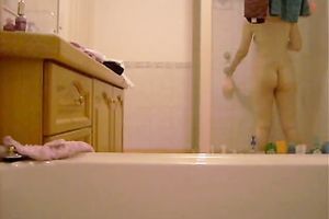 My hawt and hawt girlfriend in the shower undressed on the hidden livecam