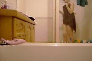 My hawt and hawt girlfriend in the shower undressed on the hidden livecam