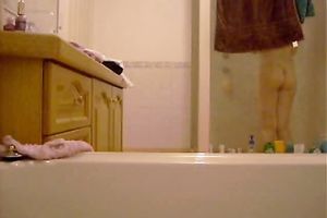 My hawt and hawt girlfriend in the shower undressed on the hidden livecam