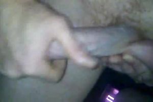 Jerking off a load of cum on the diminutive tits of my girl