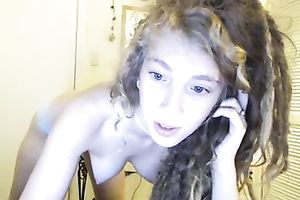 Beautiful bushy dark brown legal age teenager positions all naked in her bedroom on webcam