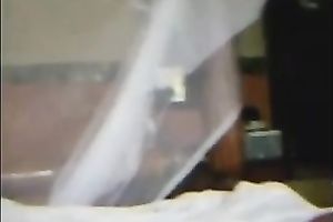 Blindfolded Mexican girlfriend eagerly blows my dong