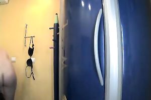 Hidden cam in Russian solarium caughty nude woman rubbing her body with semen