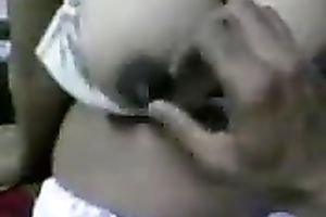 Sexy gorgeous and sexy non-professional Indian brunette hair in white underware gives BJ