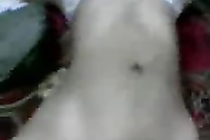 Sexy gorgeous and sexy non-professional Indian brunette hair in white underware gives BJ