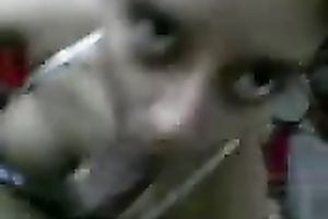 Sexy gorgeous and sexy non-professional Indian brunette hair in white underware gives BJ