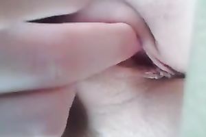 Cute playgirl of mine likes to tickle her own juicy juicy snatch a bit