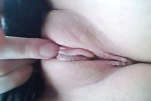 Cute playgirl of mine likes to tickle her own juicy juicy snatch a bit