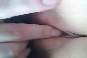 Cute playgirl of mine likes to tickle her own juicy juicy snatch a bit