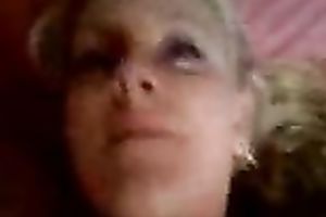 Enjoying lewd golden-haired Married slut of my neighbour in my bedroom