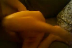 Pleasant marvelous legal age teenager girlfriend on the ottoman showing off