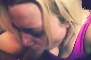 Blond haired slutty appetizing playgirl of my buddy works on his massive jock