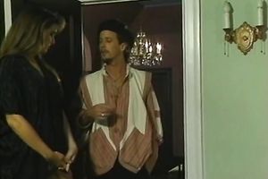 Cute golden-haired retro Married slut takes a spunk flow in the throat after sex