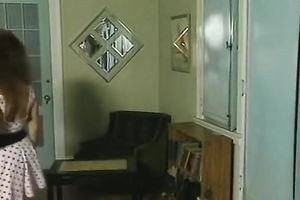 Cute golden-haired retro Married slut takes a spunk flow in the throat after sex