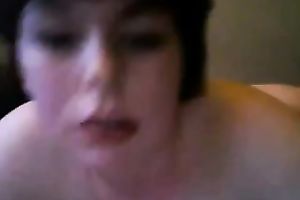 Awesome dark brown vixen on web camera flashing love melons and wet crack