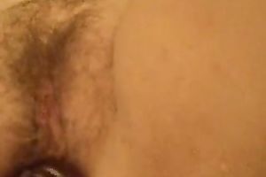 Diddling hirsute snatch of my gorgeous amateur wife with different sex toys