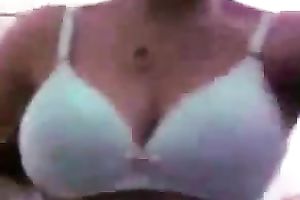 Busty non-professional hawt young chick strips on cam for a stranger