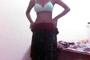 Busty non-professional hawt young chick strips on cam for a stranger