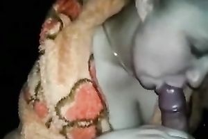 Blond haired sweetheart with large boobies took my friend's dong in her face hole for BJ