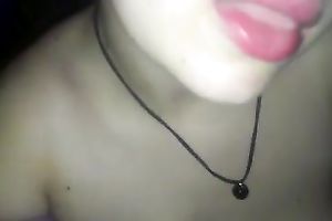 Slutty pale dark brown girlie works on my chunky large beefy rod with her throat