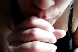 Masked cock sucker attacks my knob with her throat