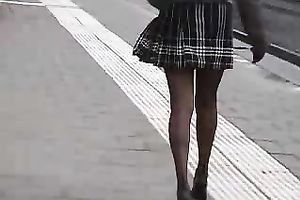 My wanton light haired Russian GF flashes her upskirt on the streets