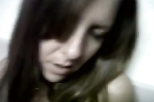 Fingering my sex girl's constricted pink love tunnel in POV