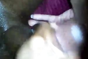 Jacking off my large dark 10-Pounder with my balls fastened up