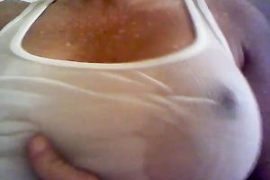 Awesome hot shower solo show performed by buxom glamorous sweetheart