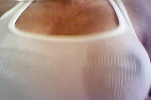 Awesome hot shower solo show performed by buxom glamorous sweetheart