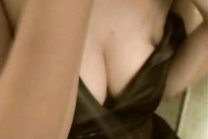 Skanky juvenile ebon whore with saggy boobies on livecam