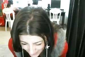 Brave and nasty dark brown playgirl naked me her pantoons in cyber cafe