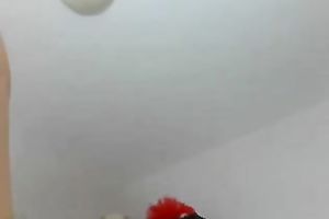 Kinky web webcam black haired nympho sucked red toy and teased her pussy