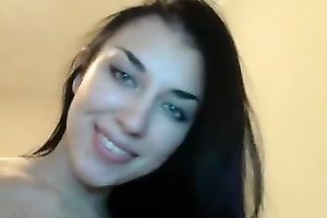 Kinky web webcam black haired nympho sucked red toy and teased her pussy
