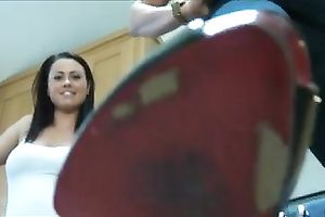 Just my gorgeous amateur wife chatting with one more busty white bitch in the kitchen