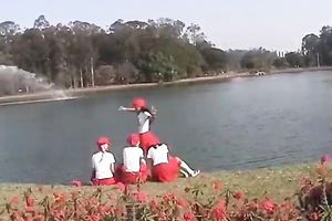 Filthy masked brunette hair want to play in dirty games with stud