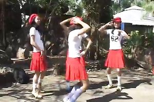 Filthy masked brunette hair want to play in dirty games with stud