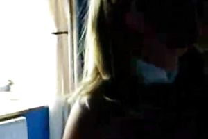 Amateur aged golden-haired girl in the suit of playboy bunny