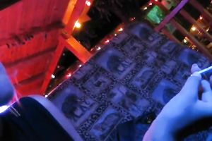 Russian party bitch named Dasha gives irrumation in night club