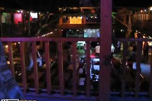 Russian party bitch named Dasha gives irrumation in night club