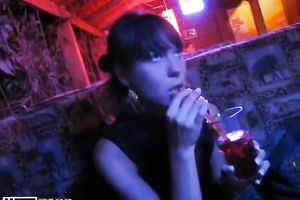 Russian party bitch named Dasha gives irrumation in night club