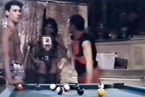 Chocolate sweetheart got her face hole fucke by 2 big dark rods