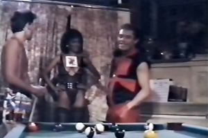 Chocolate sweetheart got her face hole fucke by 2 big dark rods