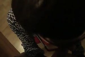 Dirty-minded brunette hair slut provides my buddy with a casual oral job