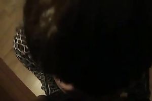 Dirty-minded brunette hair slut provides my buddy with a casual oral job