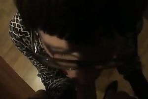 Dirty-minded brunette hair slut provides my buddy with a casual oral job