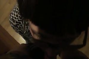 Dirty-minded brunette hair slut provides my buddy with a casual oral job